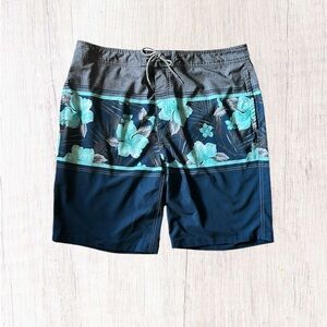 Navy Blue Floral Goodfellow Board Shorts Men’s Size‎ 38